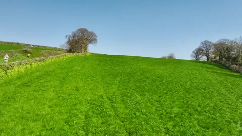 Farms and Fields over Torquay from a drone, Devon, England Stock Footage 306551961