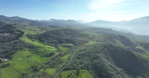 Farms on the hills Stock Footage 235866566