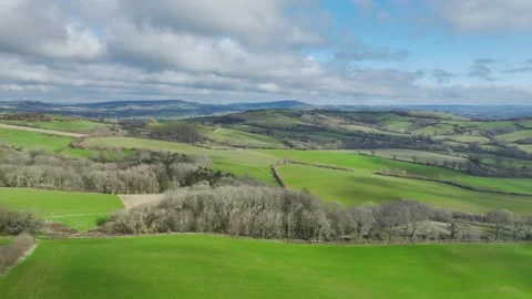 Farms over Road A35, Morcombelake Village, Bridport, Dorset, England Stock-Footage 304819606