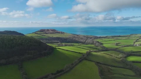 Farms over Road A35, Morcombelake Village, Bridport, Dorset, England Video stock 304819664