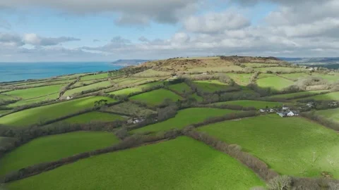 Farms over Road A35, Morcombelake Village, Bridport, Dorset, England 動画素材 304819681