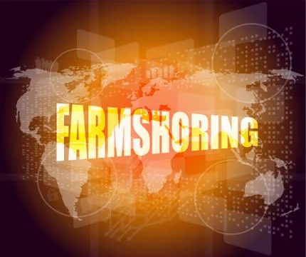 Farmshoring, interface hi technology, touch screen 스톡 일러스트