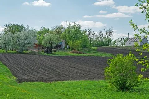 Farmstead on slope Stock Photos