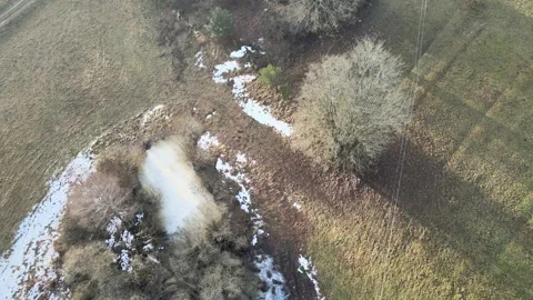 Farmstead. Winter without snow Stock Footage 167237437