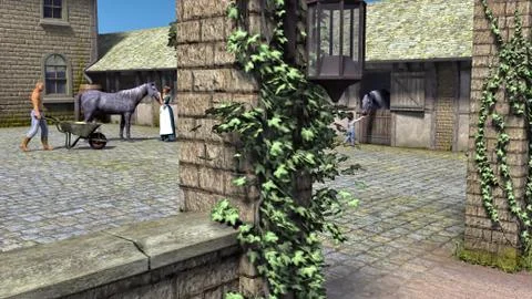 Farmyard Stock Illustration