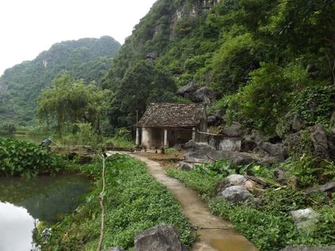 Farmyard In A Mountain Range, Hoa Lu Province Stock Photos