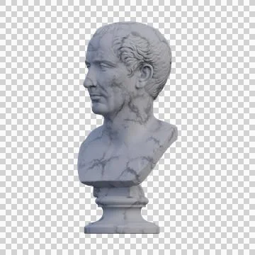 Farnese Caesar  statue, 3d renders, isolated, perfect for your design Stock Illustration