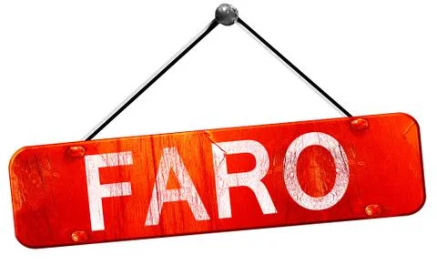 Faro, 3D rendering, a red hanging sign Illustrazione stock
