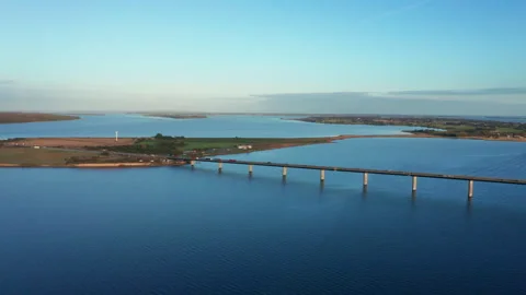Farø Bridge in Denmark Stock Footage 245482615
