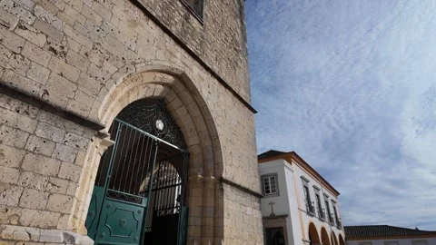 Faro Cathedral or Sé Cathedral, is a historic Roman Catholic cathedral in Faro Stock Footage 296880654