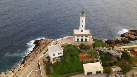Faro de Botafoc in Ibiza, Spain Stock Footage 201743505