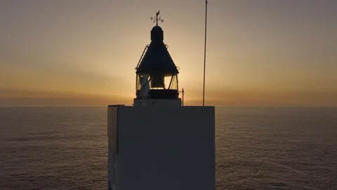 Faro de Meirás Against Sunset Sky Beach On The Coastline Stock-Footage 337105008