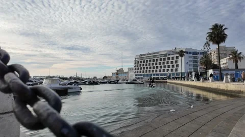Faro Marina During Quiet Winter Season Stock Footage 296880709