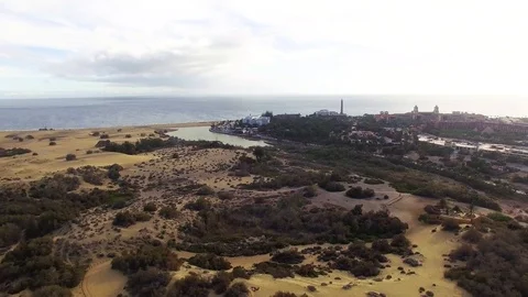 Faro Maspalomas birdeye view Stock Footage 96995204