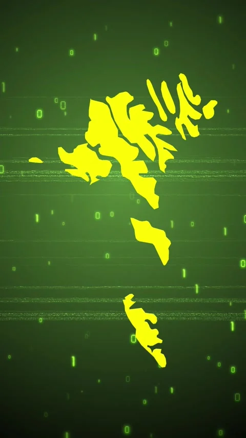 Faroe Islands Digital Map Intro Stock Footage 258837810