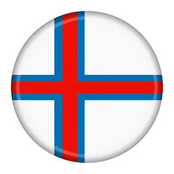 Faroe Islands flag button 3d illustration with clipping path Stock Illustration