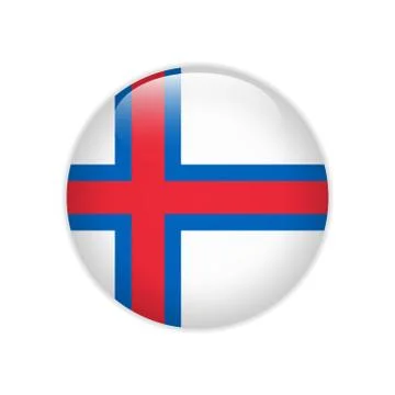 Faroe Islands flag on button Illustrazione stock