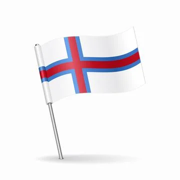 Faroe Islands flag map pointer layout. Vector illustration. Stock-Illustration