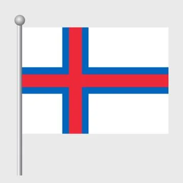 Faroe Islands flag vector template background realistic copy Stock Illustration
