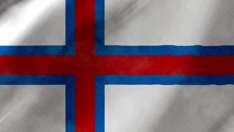 Faroe islands flag waving background with real fabric texture 動画素材 291601181
