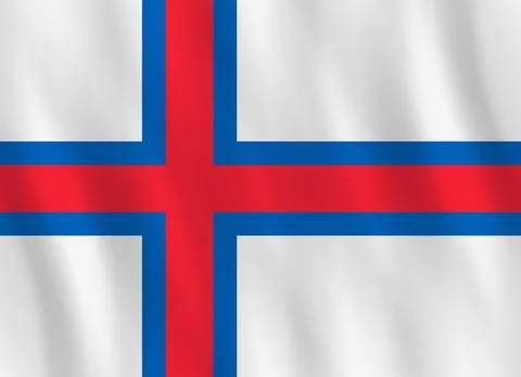 Faroe Islands flag with waving effect, official proportion. Stock Illustration