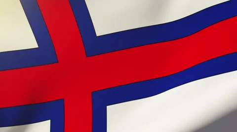 Faroe Islands flag waving in the wind. Looping sun rises style.  Animation loop 스톡 동영상 48300880