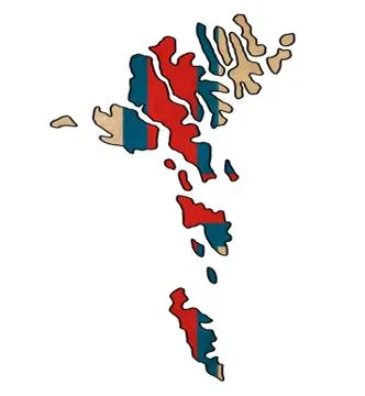 Faroe islands map on  flag drawing ,grunge and retro flag series Stock Illustration