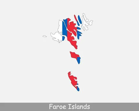 Faroe Islands Map Flag Stock Illustration