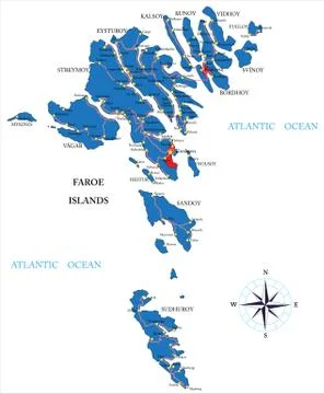 Faroe Islands map Stock Illustration