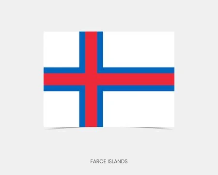 Faroe Islands Rectangle flag icon with shadow. Stock Illustration