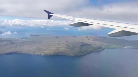 Faroe islands . View from the plane Stock Footage 125681178