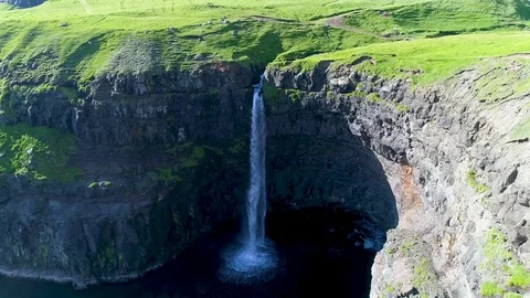 Faroe islands . Waterfall 2 Stock Footage 125680181