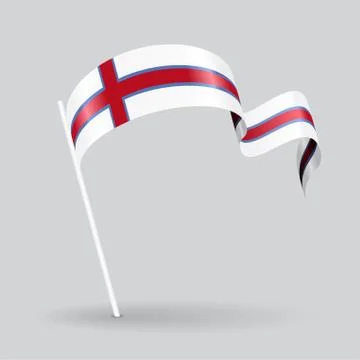 Faroe Islands wavy flag. Vector illustration Stock Illustration