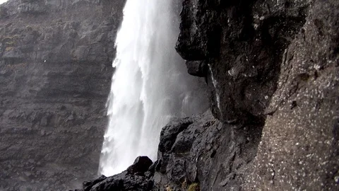 Faroe Waterfall 3 Stock Footage 129880351