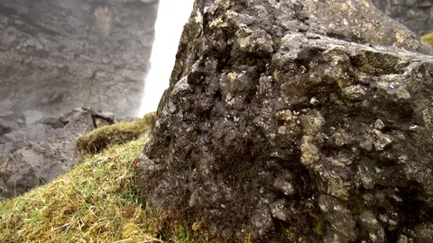 Faroe Waterfall Close Stock Footage 129880579