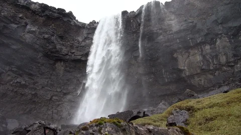 Faroe Waterfall Dolly 2 Stock Footage 129880428