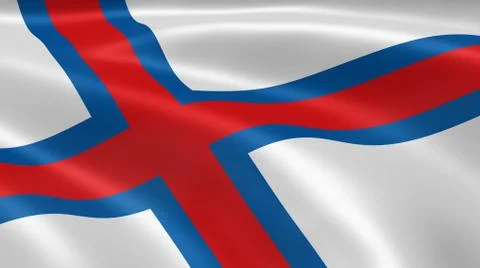 Faroese flag in the wind Stock Photos