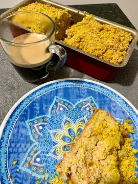 Farofa cake with coffee Stock Photos