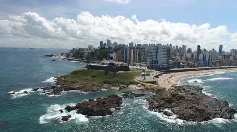 Farol da Barra Light House in Salvador, Bahia, Brazil Stock Footage 62887832
