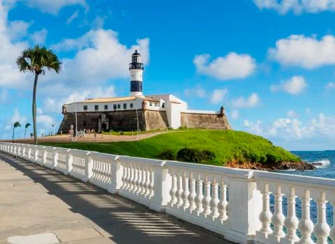 Farol da Barra, lighthouse, Salvador, State of Bahia, Brazil Stock Photos