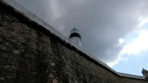 Farol da Barra Lighthouse: A Stunning Landmark in Salvador, Brazil Stock Footage 296100287
