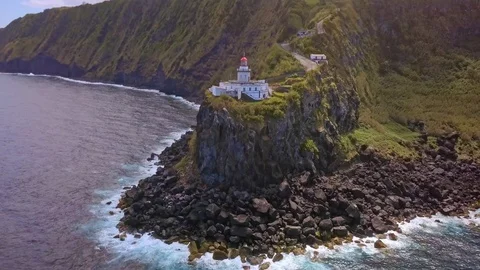 Farol da Ponta do Arnel- Sao Miguel Stock Footage 94385292