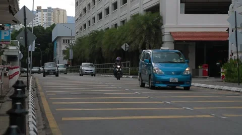 The Farquhar Street In Front of Eastern &amp; Oriental Hotel in Penang Stock Footage 48136767