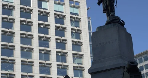 Farragut Square Statue in Washington DC Stock Footage 106208044