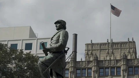 The Farragut statue in Washington DC real time video Stock Footage 119513054