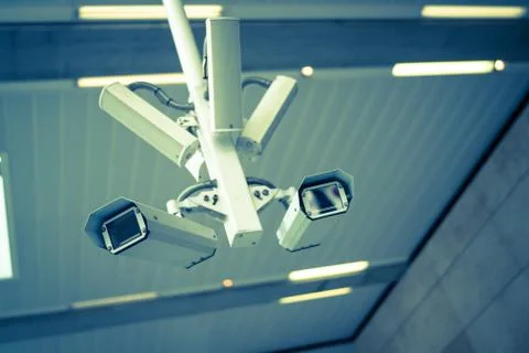 Farringdon CCTV blue Stock Photos