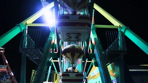 Farris wheel in the night Stock Footage 95918376