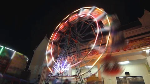 Farris wheel at night , time lapse Video stock 70088917