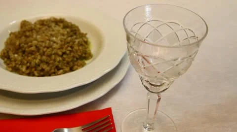 Farro with pesto Stock Footage 12533852