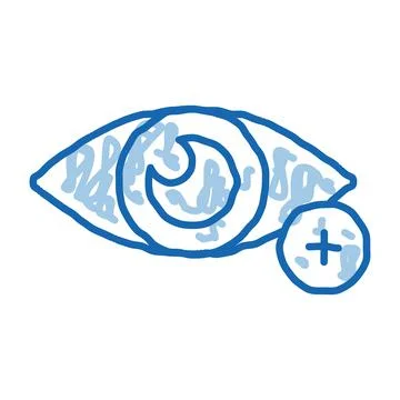 Farsightedness And Hyperopia doodle icon hand drawn illustration Stock Illustration